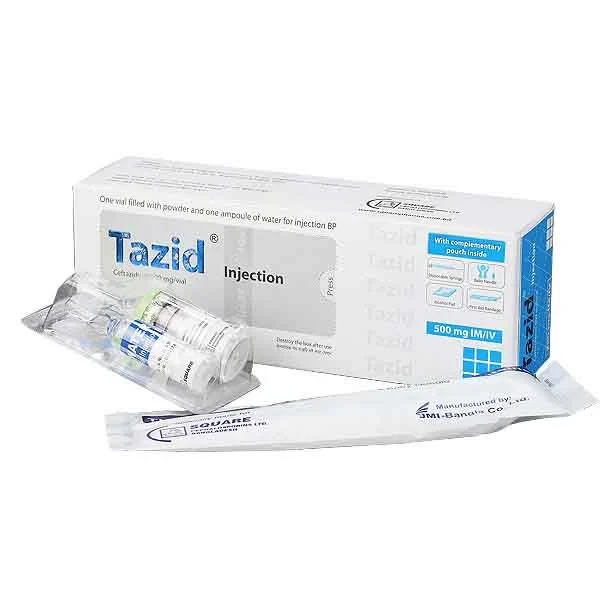 Pack Image: Tazid 500 mg Injection (500 mg vial)