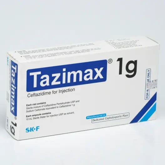 Pack Image: Tazimax 1 gm Injection (1 gm vial)