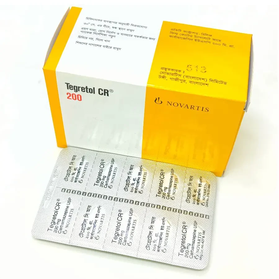 Pack Image: Tegretol CR 200 mg Tablet (6 x 10)