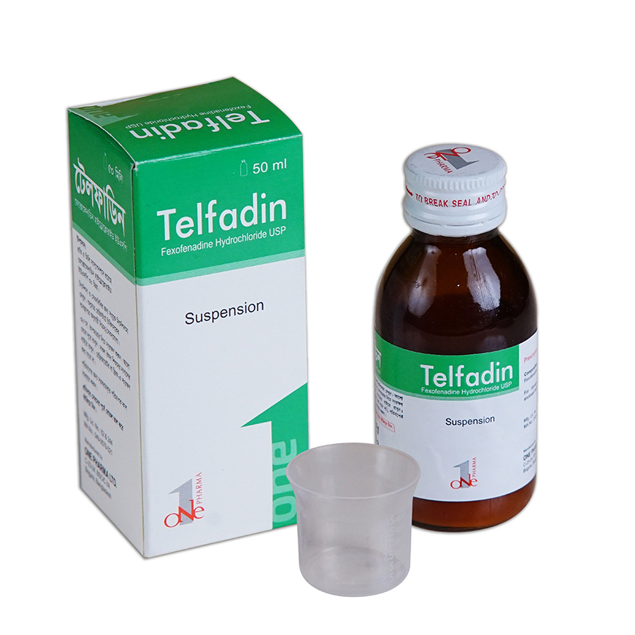 Pack Image: Telfadin 30 mg Suspension (50 ml bottle)