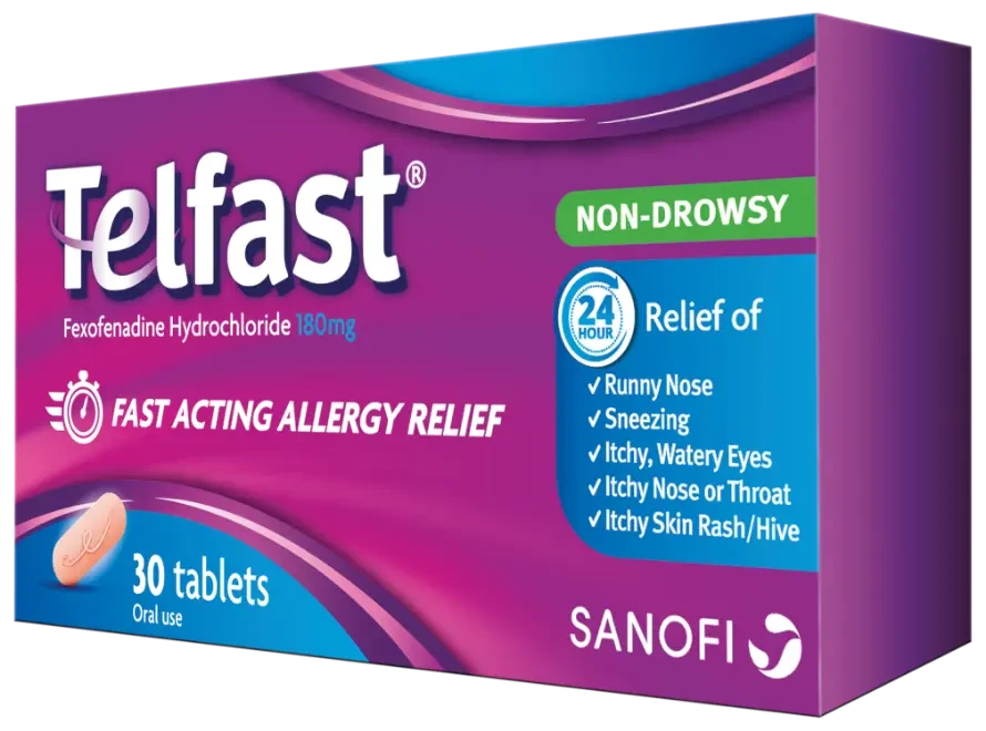 Pack Image: Telfast 180 mg Tablet (3 x 10)