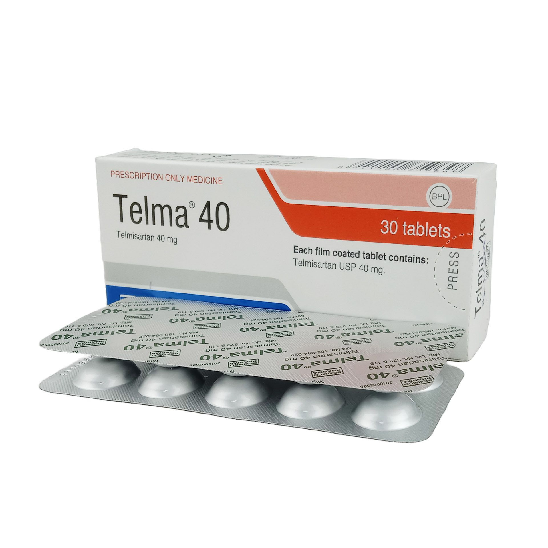 Pack Image: Telma 40 mg Tablet (3 x 10)