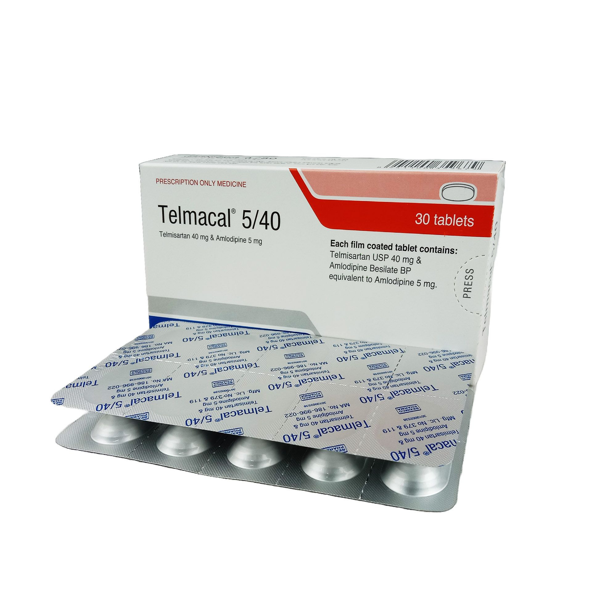 Pack Image: Telmacal 5 mg Tablet (3 x 10)