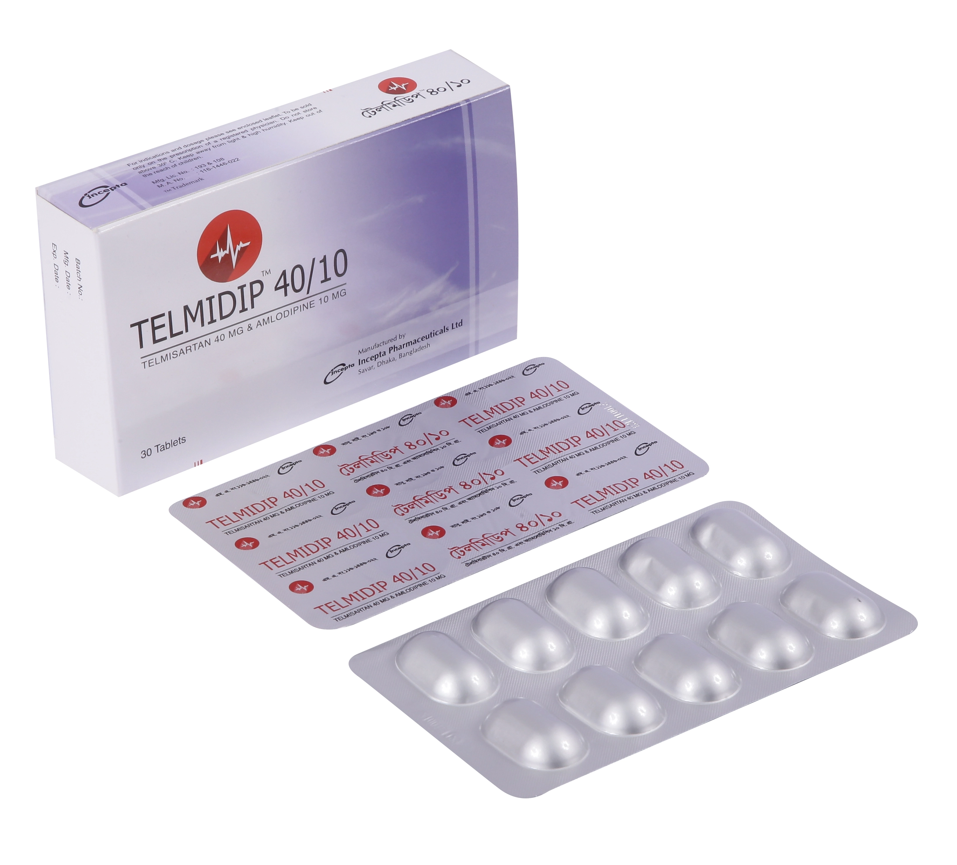 Pack Image: Telmidip 10 mg Tablet (3 x 10)