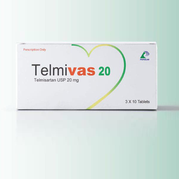 Pack Image: Telmivas 20 mg Tablet (2 x 10)