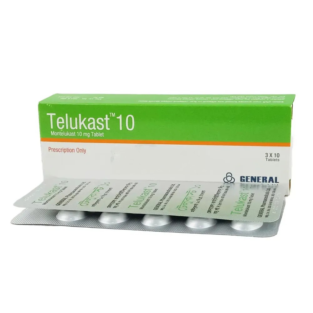 Pack Image: Telukast 10 mg Tablet (3 x 10)