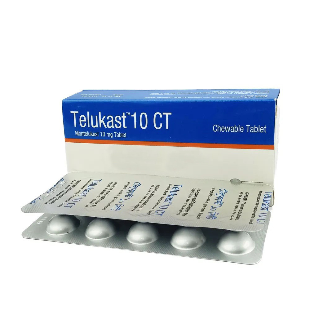 Pack Image: Telukast CT 10 mg Chewable Tablet (3 x 10)