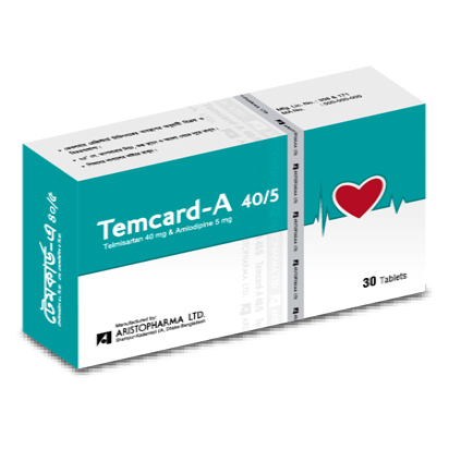 Pack Image: Temcard-A 5 mg Tablet (3 x 10)