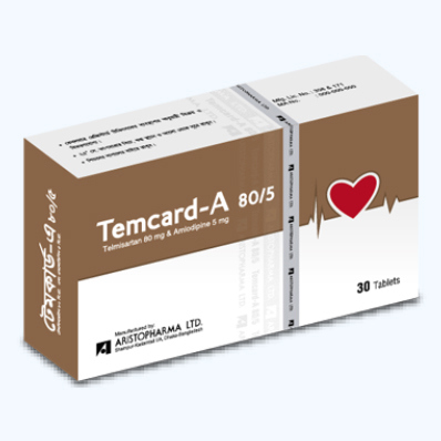 Pack Image: Temcard-A 5 mg Tablet (3 x 10)
