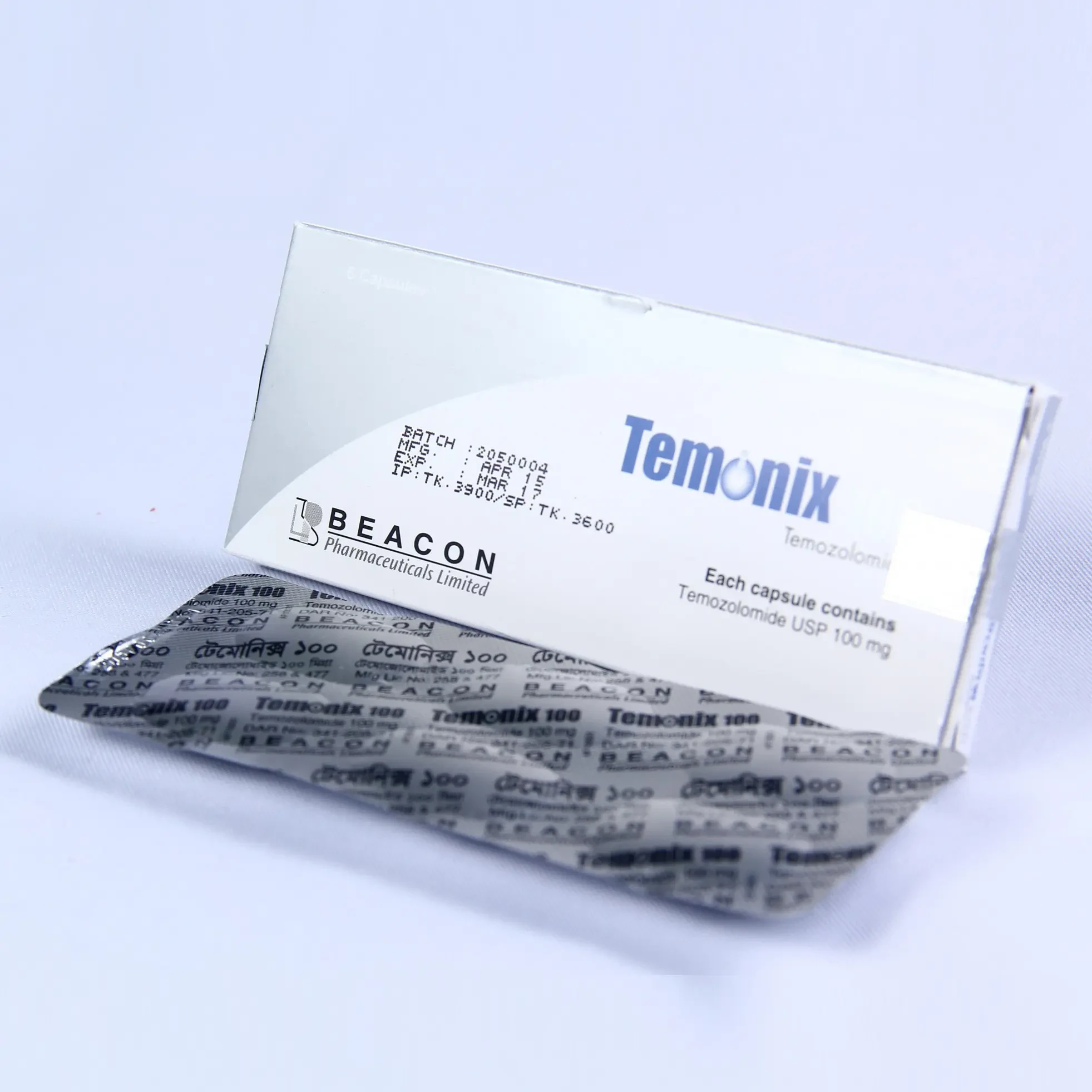 Pack Image: Temonix 100 mg Capsule (1 x 6)