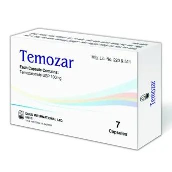 Pack Image: Temozar 100 mg Capsule (1 x 7)