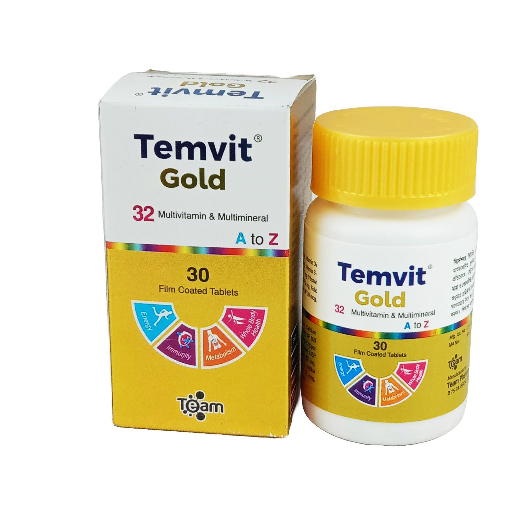 Pack Image: Temvit Gold Tablet (1 x 30)