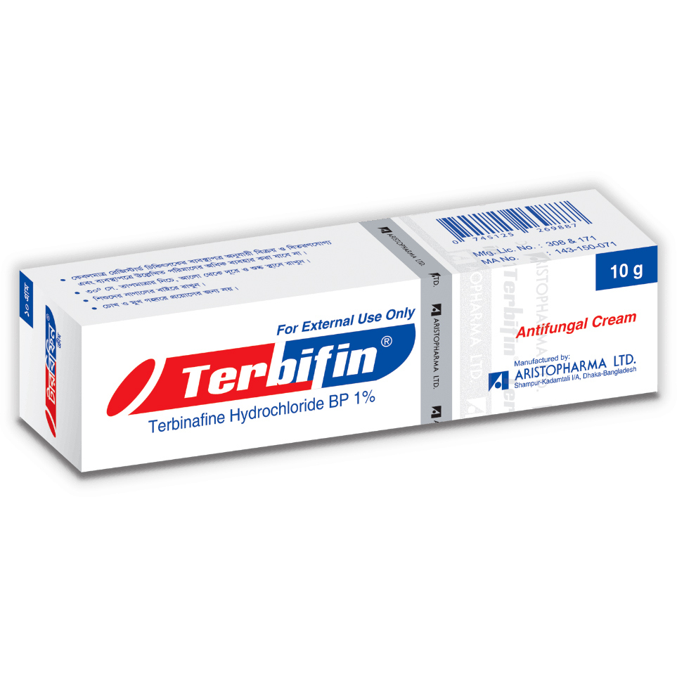 Pack Image: Terbifin 1% Cream (10 gm tube)