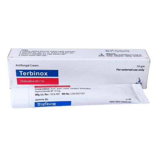 Pack Image: Terbinox 1% Cream (10 gm tube)
