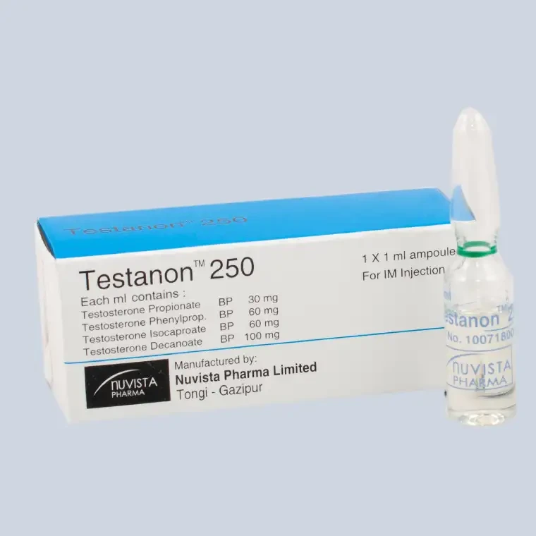 Pack Image: Testanon 250 mg Injection (1 ml ampoule)