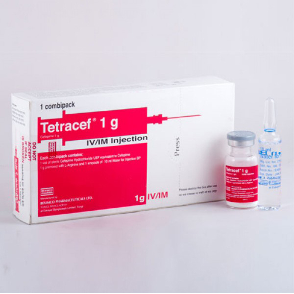 Pack Image: Tetracef 1 gm Injection (1 gm vial)