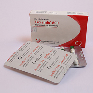 Pack Image: Texamic 500 mg Capsule (2 x 10)