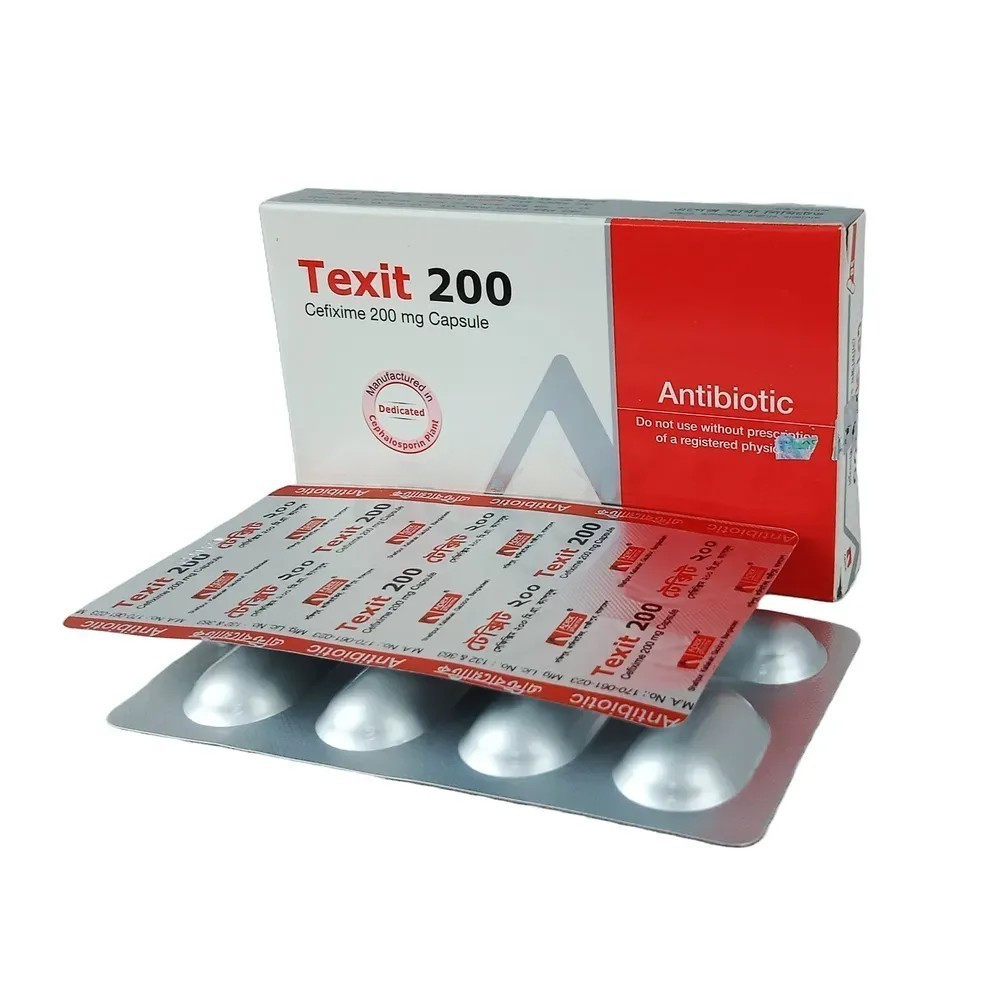 Pack Image: Texit 200 mg Capsule (2 x 7)