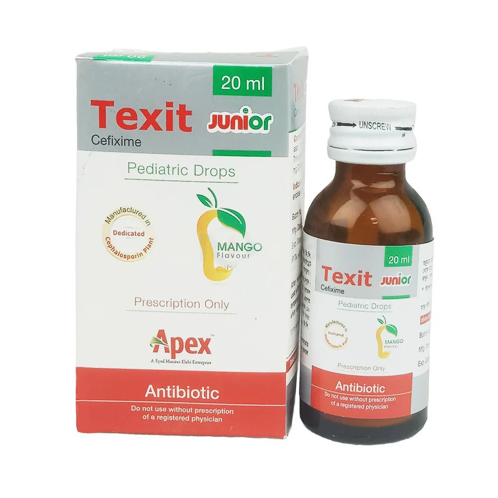 Pack Image: Texit Junior 25 mg Pediatric Drop (20 ml bottle)