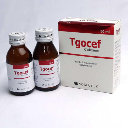 Pack Image: Tgocef 100 mg Suspension (50 ml bottle)