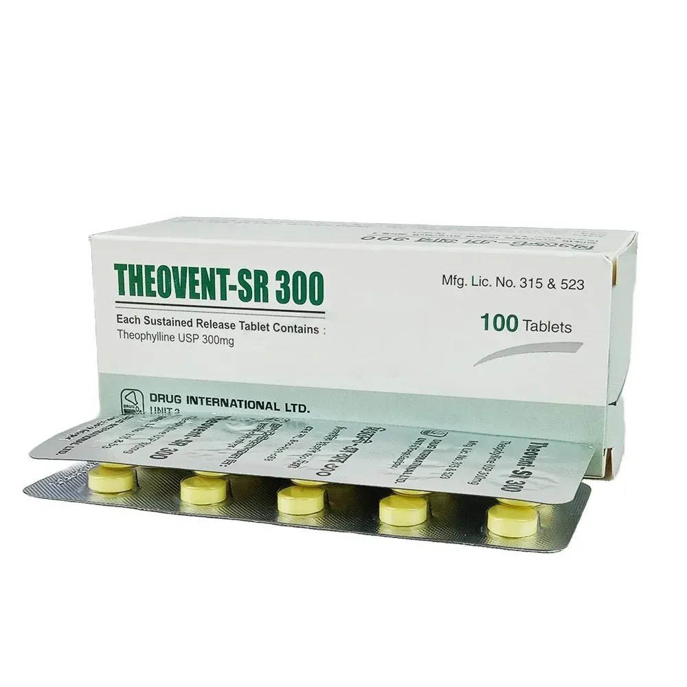Pack Image: Theovent-SR 300 mg Tablet (10 x 10)