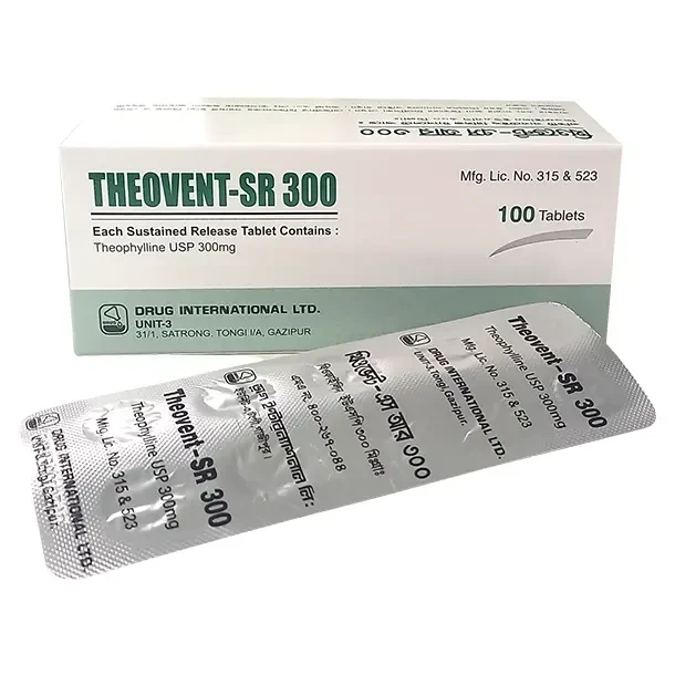 Pack Image: Theovent-SR 300 mg Tablet (10 x 10)