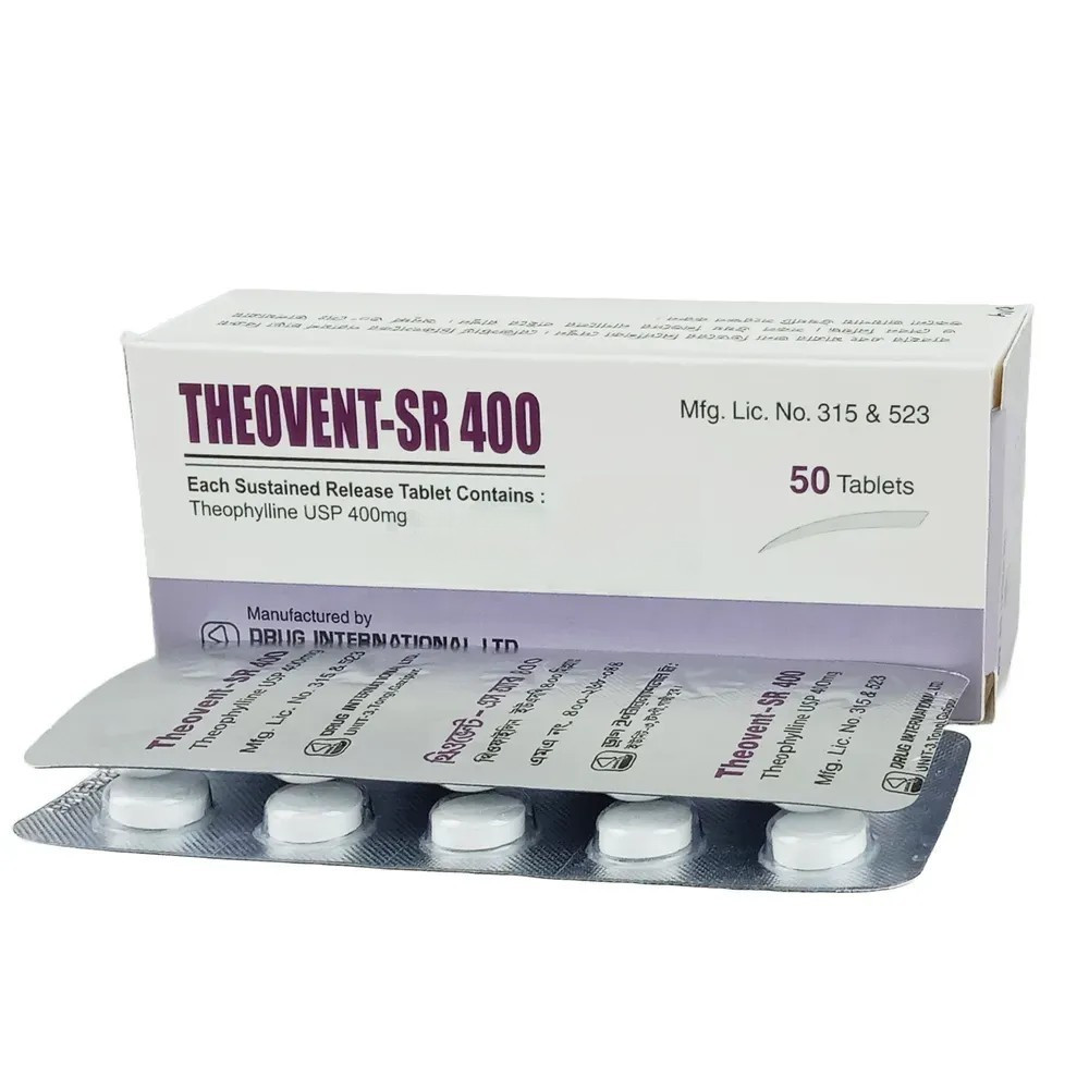 Pack Image: Theovent-SR 400 mg Tablet (5 x 10)