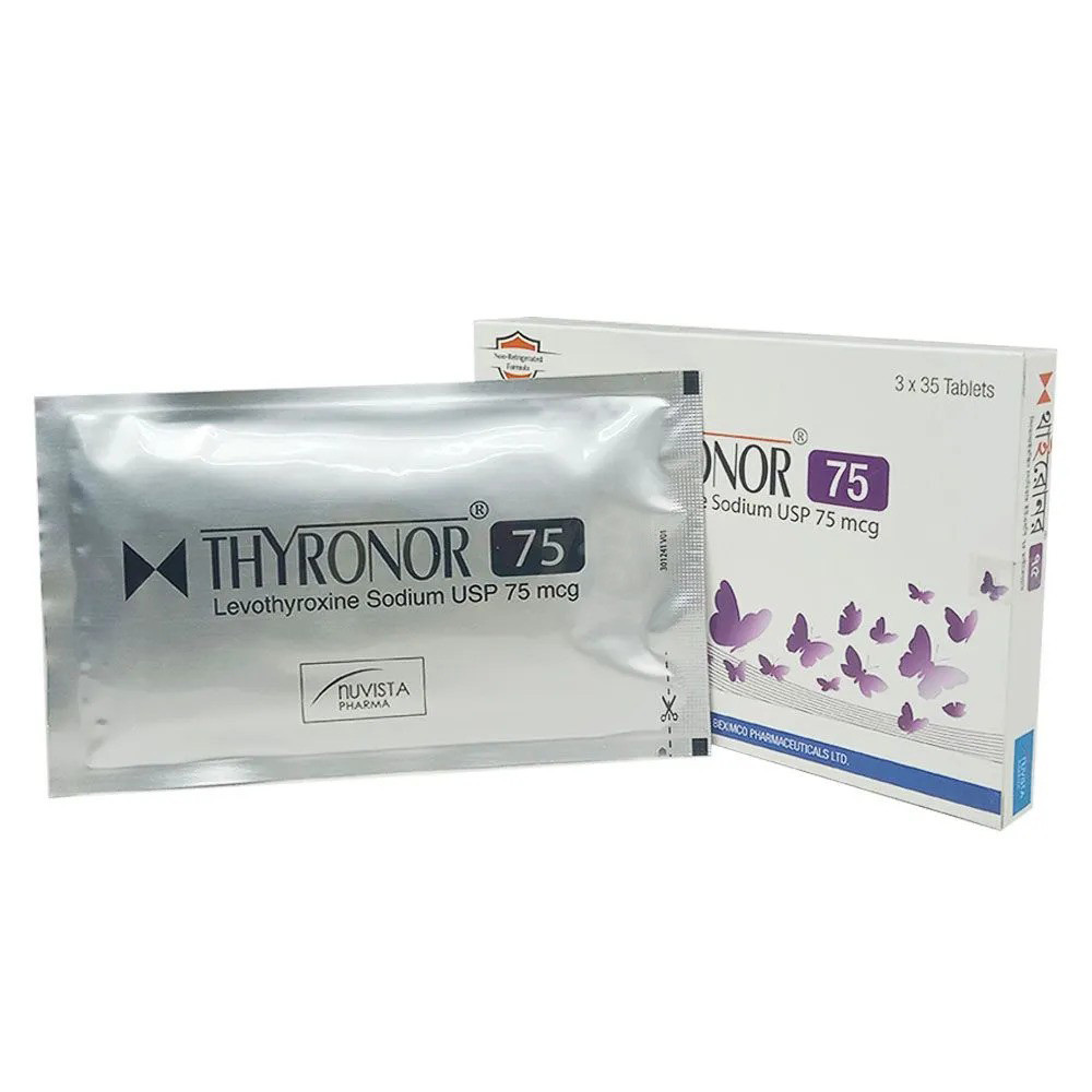 Pack Image: Thyronor 75 mcg Tablet (3 x 35)