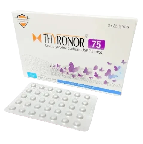 Pack Image: Thyronor 75 mcg Tablet (3 x 35)