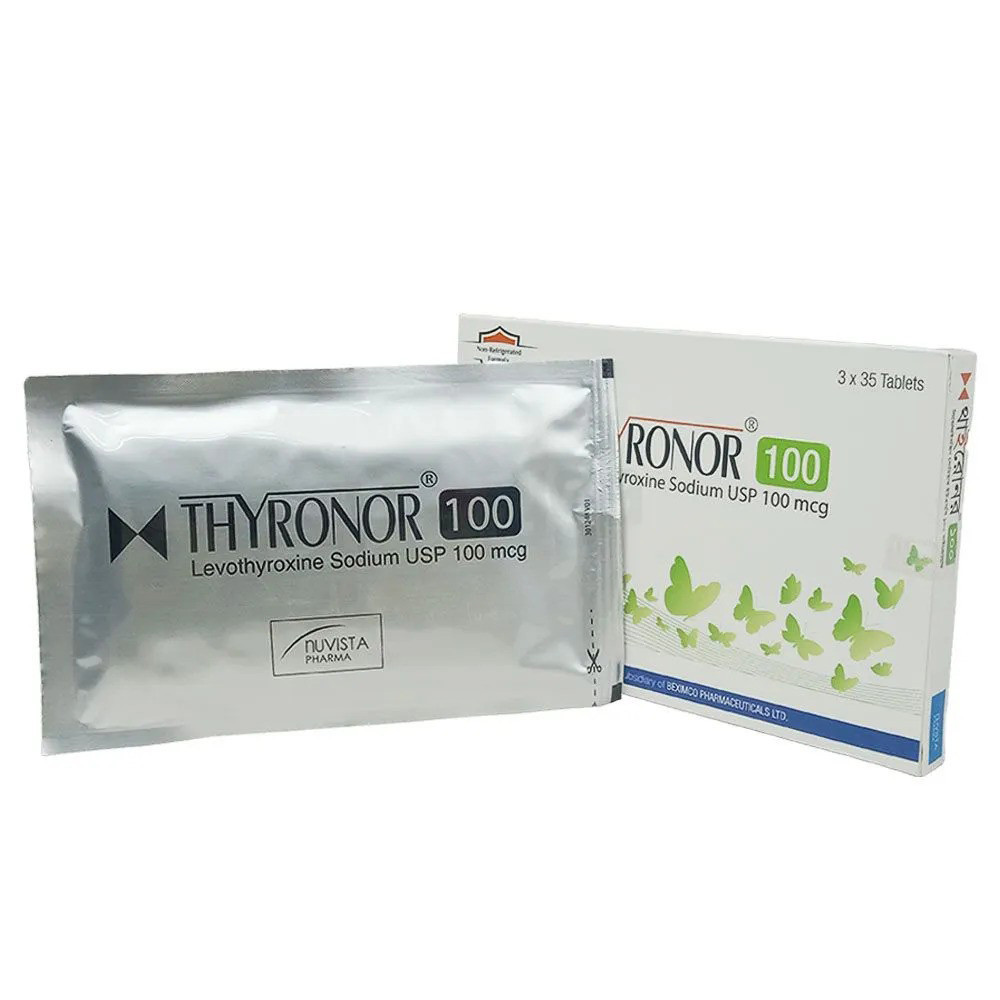 Pack Image: Thyronor 100 mcg Tablet (3 x 35)