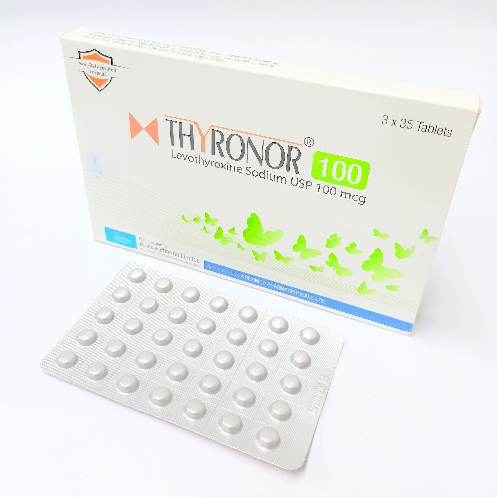 Pack Image: Thyronor 100 mcg Tablet (3 x 35)