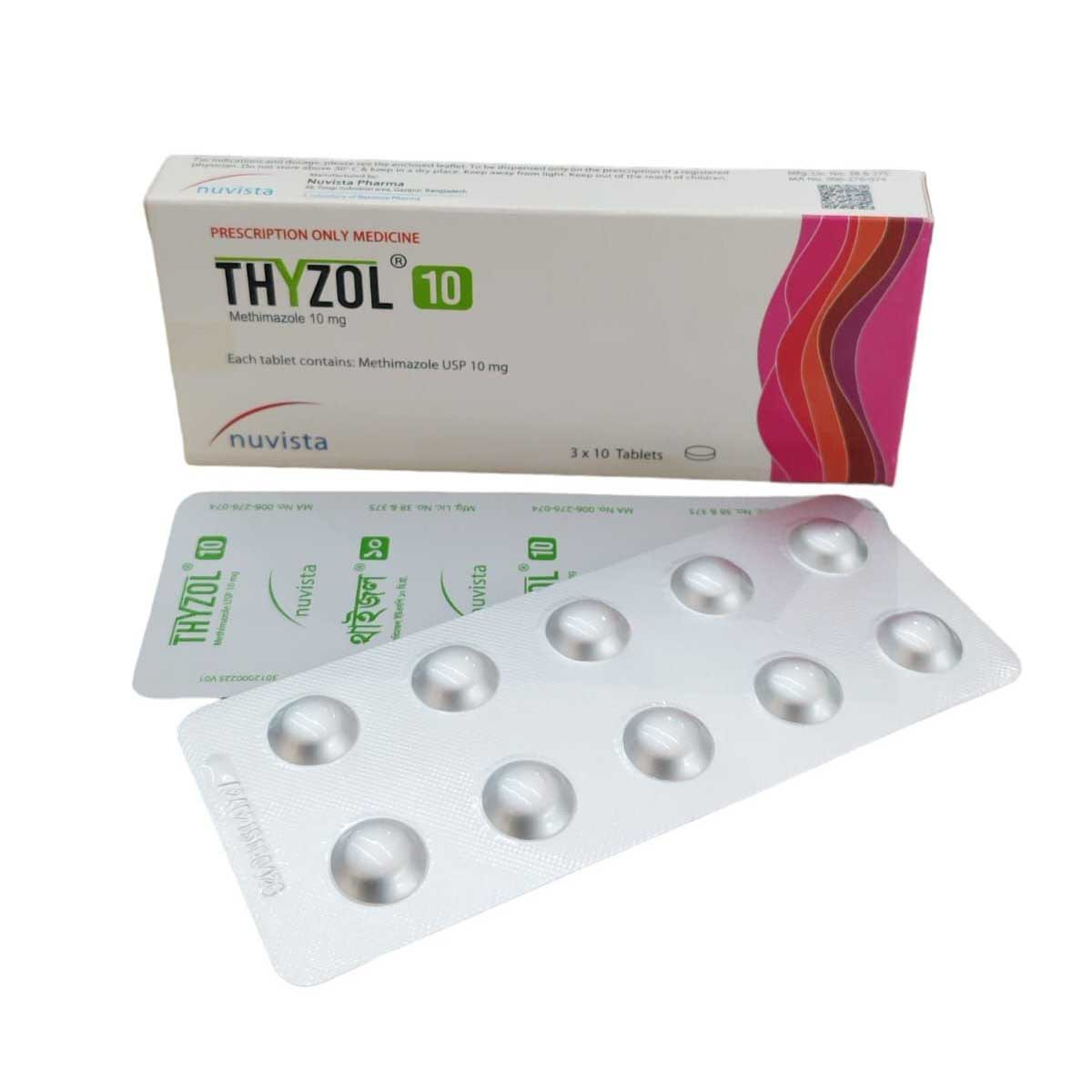 Pack Image: Thyzol 10 mg Tablet (3 x 10)