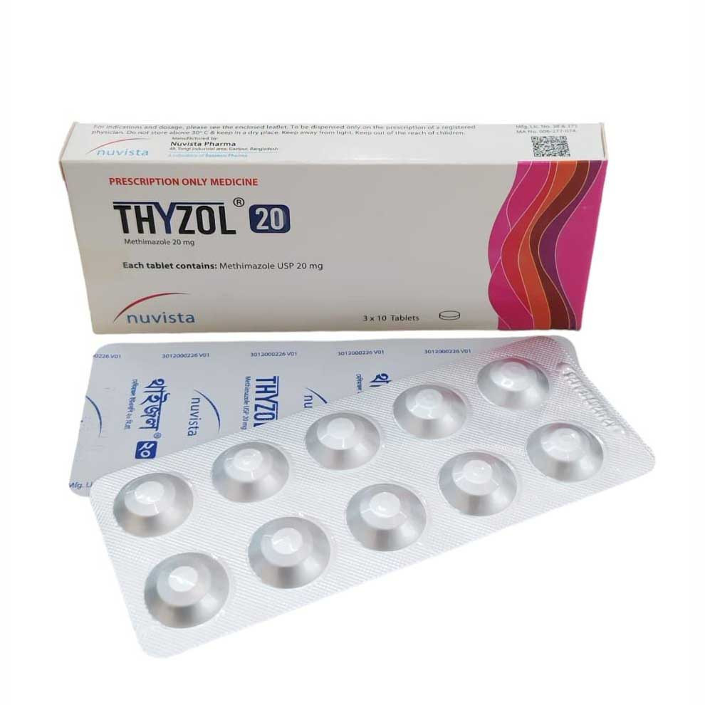 Pack Image: Thyzol 20 mg Tablet (3 x 10)