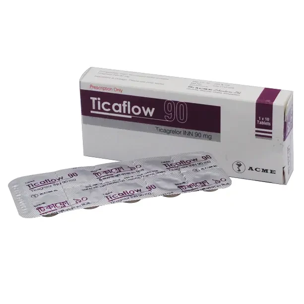 Pack Image: Ticaflow 90 mg Tablet (1 x 10)
