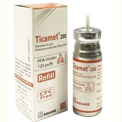 Pack Image: Ticamet (25 mcg Inhaler (120 metered doses (refill))