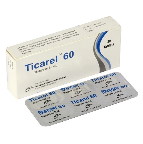 Pack Image: Ticarel 60 mg Tablet (2 x 10)