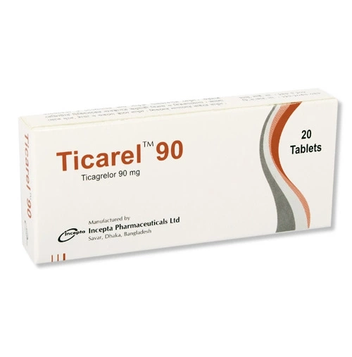 Pack Image: Ticarel 90 mg Tablet (2 x 10)