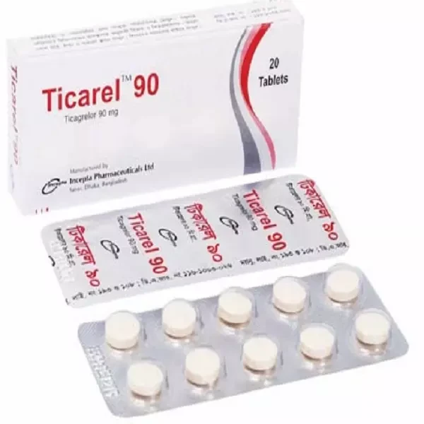 Pack Image: Ticarel 90 mg Tablet (2 x 10)