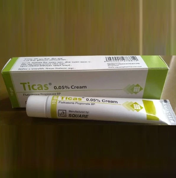 Pack Image: Ticas 0.05% Cream (10 gm tube)