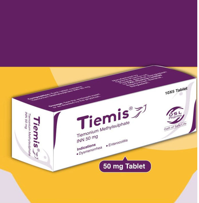 Pack Image: Tiemis 50 mg Tablet (5 x 10)