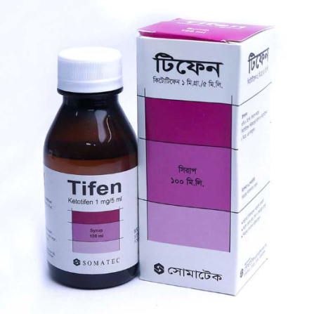 Pack Image: Tifen 1 mg Syrup (100 ml bottle)