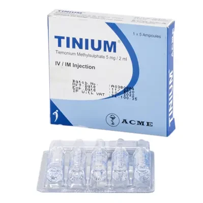 Pack Image: Tinium 5 mg Injection (2 ml ampoule)