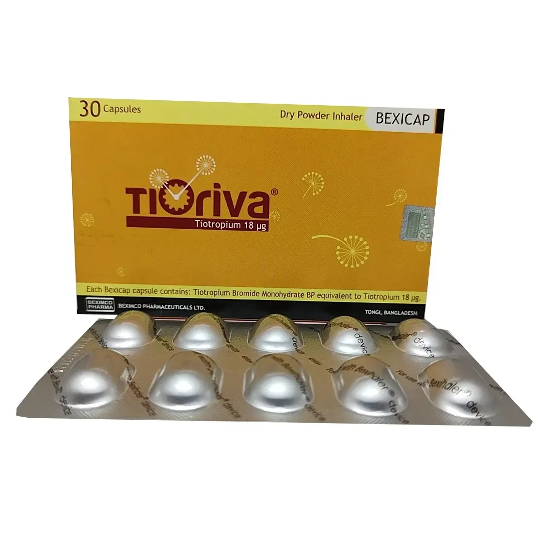 Pack Image: Tioriva 18 mcg Inhalation Capsule (3 x 10)