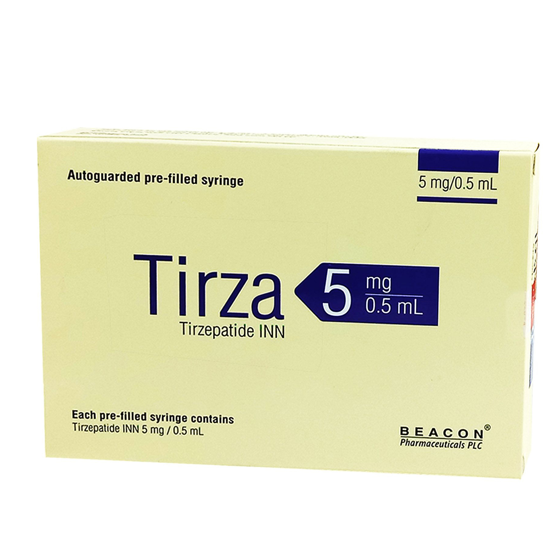 Pack Image: Tirza 5 mg Injection (5 mg pre-filled syringe)