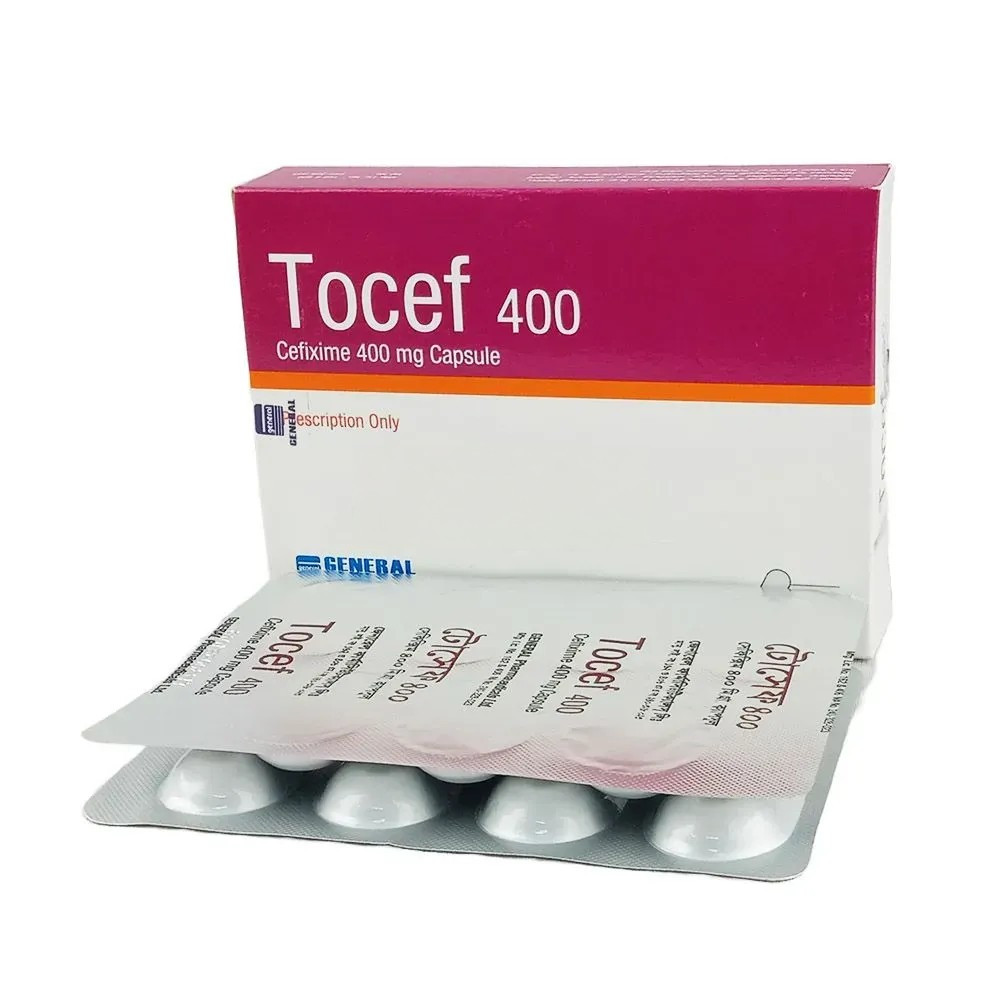 Pack Image: Tocef 400 mg Capsule (2 x 7)