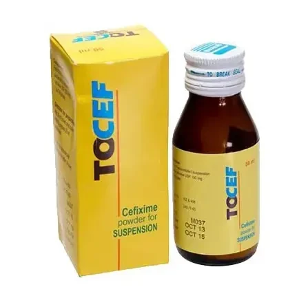 Pack Image: Tocef 100 mg Suspension (50 ml bottle)