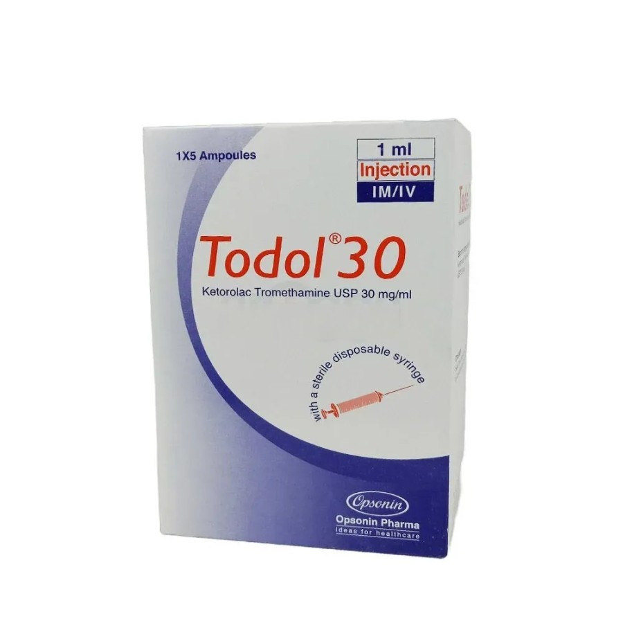 Pack Image: Todol 30 mg Injection (1 ml ampoule)