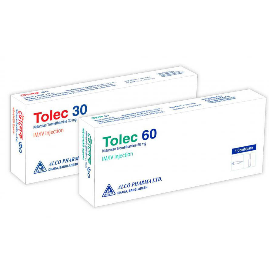 Pack Image: Tolec 30 mg Injection (1 ml ampoule)