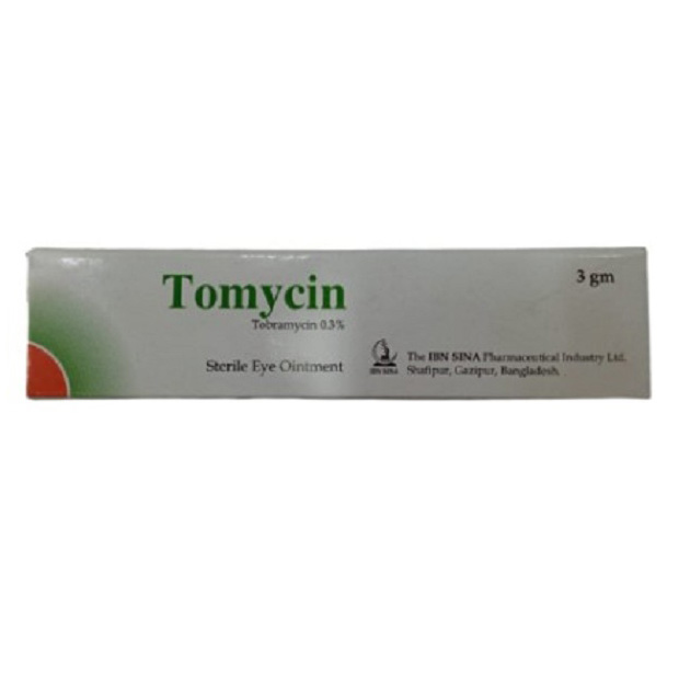 Pack Image: Tomycin 0.3% Eye Ointment (3 gm tube)