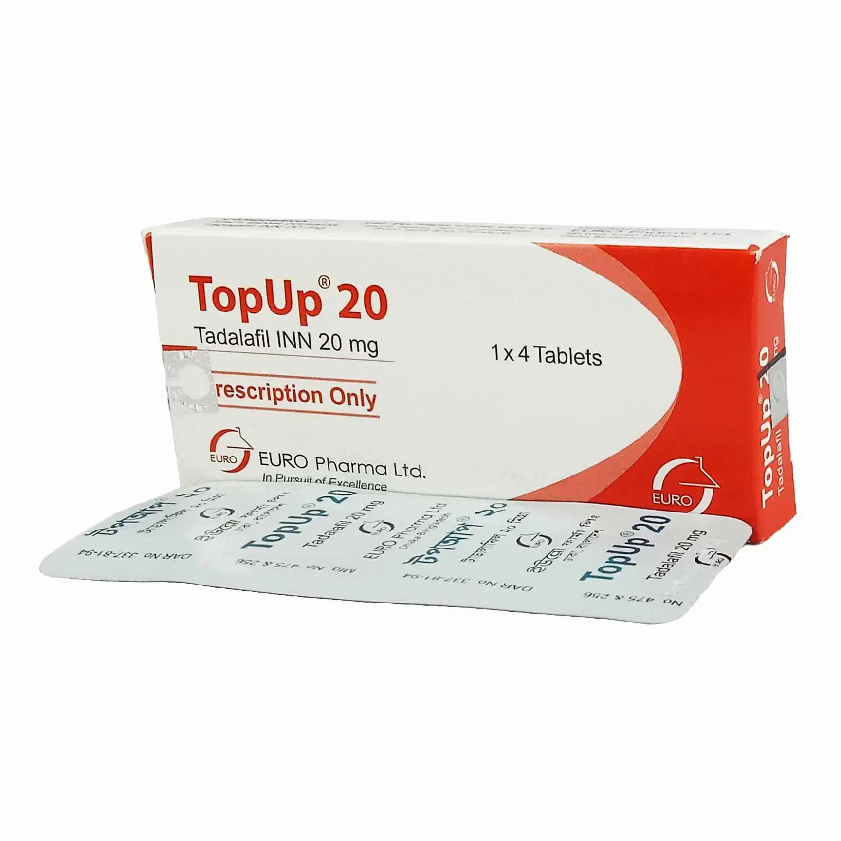 Pack Image: TopUp 20 mg Tablet (1 x 4)